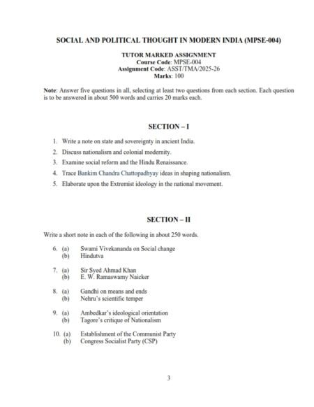 IGNOU MPSE-04 Solved Assignment 2025-26 English Medium