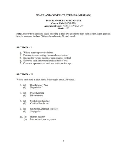 IGNOU MPSE-06 Solved Assignment 2025-26 English Medium