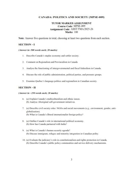 IGNOU MPSE-09 Solved Assignment 2025-26 English Medium