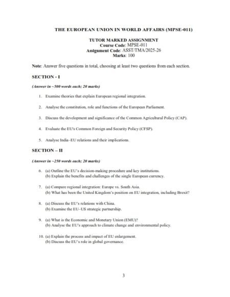 IGNOU MPSE-011 Solved Assignment 2025-26 English Medium