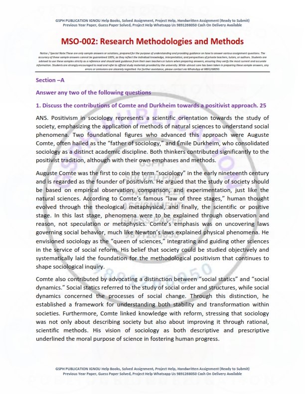 IGNOU MSO-02 Solved Assignment 2025-26 English Medium