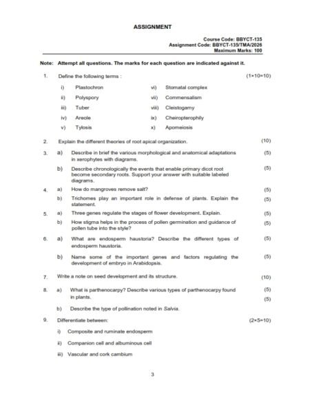 IGNOU BBYCT-135 Solved Assignment 2026 English Medium