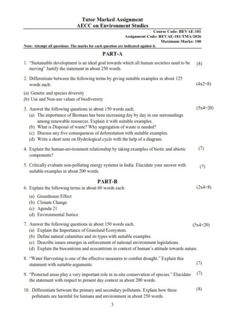 IGNOU BEVAE-181 Solved Assignment 2025-26 English Medium