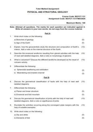 IGNOU BZYCT-131 Solved Assignment 2026 English Medium