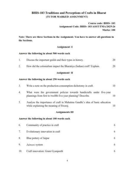 IGNOU BHIS-183 Solved Assignment 2025-26 English Medium