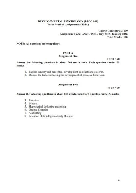 IGNOU BPCC-109 Solved Assignment 2025-26 English Medium