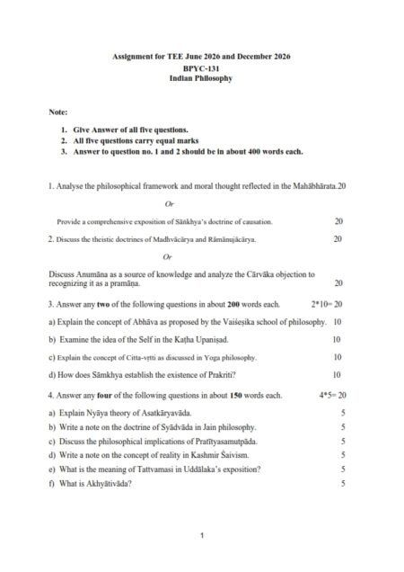IGNOU BPYC-131 Solved Assignment 2026 English Medium