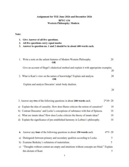 IGNOU BPYC-134 Solved Assignment 2025-26 English Medium