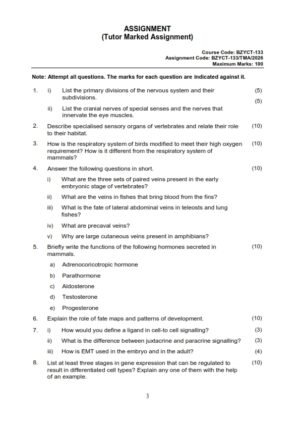 IGNOU BZYCT-133 Solved Assignment 2026 English Medium