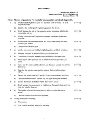 IGNOU BZYCT-135 Solved Assignment 2026 English Medium