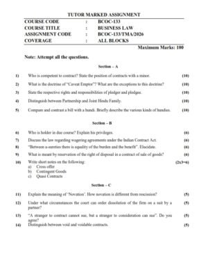 IGNOU BCOC-133 Solved Assignment 2026 English Medium