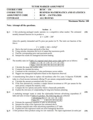 IGNOU BCOC-134 Solved Assignment 2026 English Medium