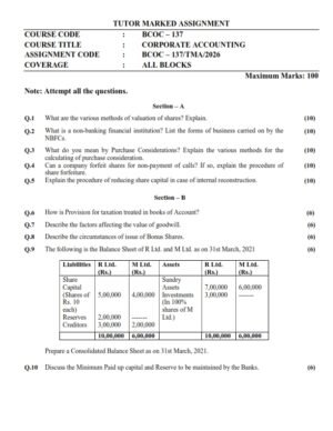 IGNOU BCOC-137 Solved Assignment 2026 English Medium