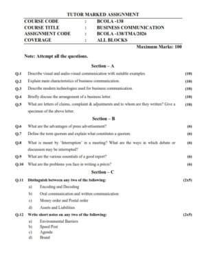 IGNOU BCOLA-138 Solved Assignment 2026 English Medium