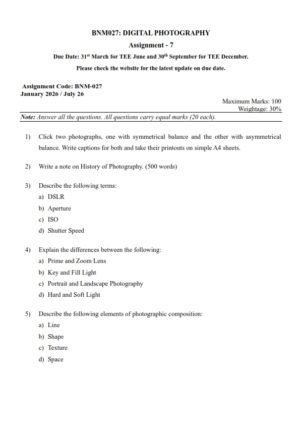 IGNOU BNM-027 Solved Assignment 2026 English Medium