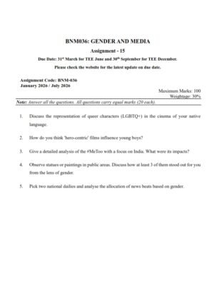 IGNOU BNM-036 Solved Assignment 2026 English Medium