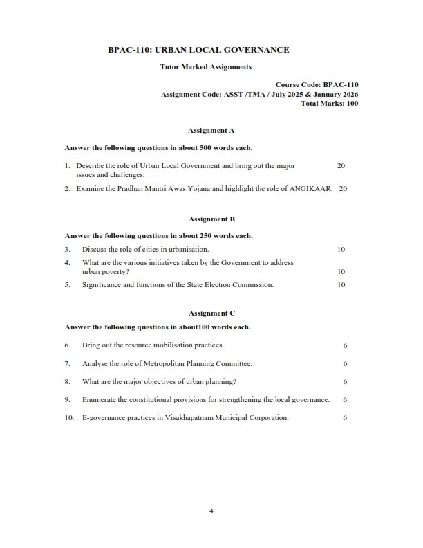 IGNOU BPAC-110 Solved Assignment 2025-26 English Medium