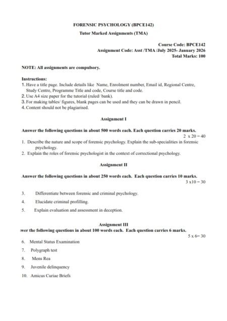 IGNOU BPCE-142 Solved Assignment 2025-26 English Medium