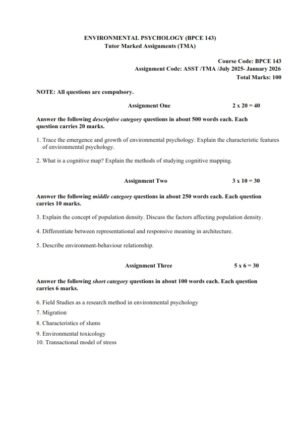 IGNOU BPCE-143 Solved Assignment 2025-26 English Medium
