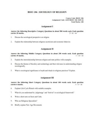IGNOU BSOC-106 Solved Assignment 2025-26 English Medium