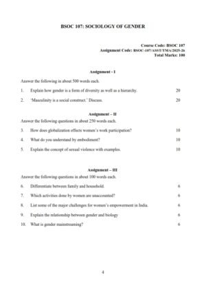 IGNOU BSOC-107 Solved Assignment 2025-26 English Medium