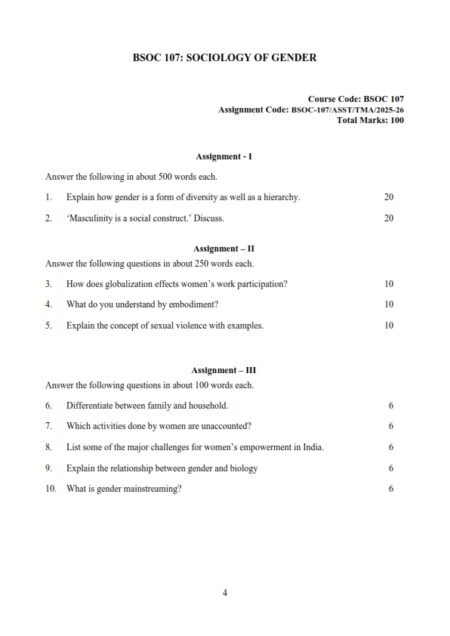 IGNOU BSOC-107 Solved Assignment 2025-26 English Medium