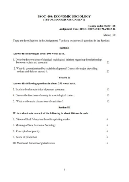 IGNOU BSOC-108 Solved Assignment 2025-26 English Medium