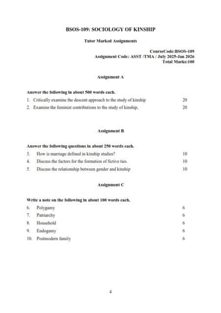 IGNOU BSOC-109 Solved Assignment 2025-26 English Medium