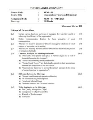 IGNOU MCO-01 Solved Assignment 2026 English Medium