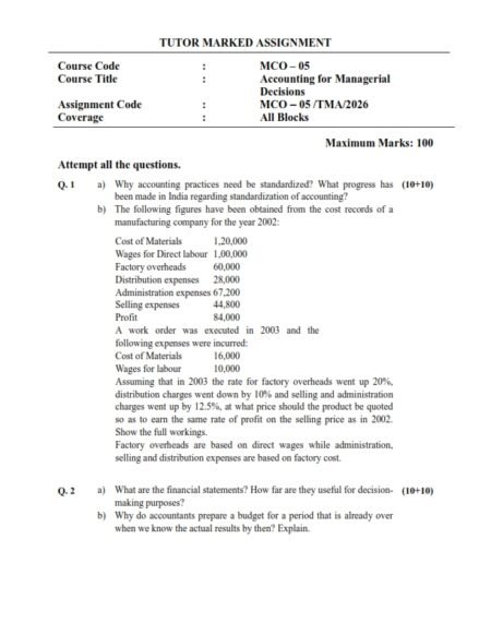 IGNOU MCO-05 Solved Assignment 2026 English Medium