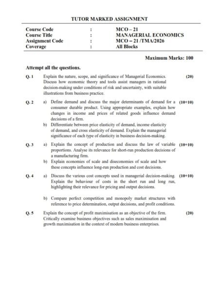 IGNOU MCO-021 Solved Assignment 2026 English Medium