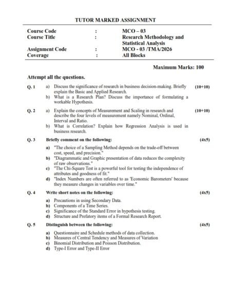 IGNOU MCO-03 Solved Assignment 2026 English Medium