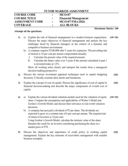 IGNOU MCO-07 Solved Assignment 2026 English Medium