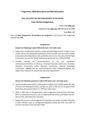 IGNOU BESC-132 Solved Assignment 2026 English Medium