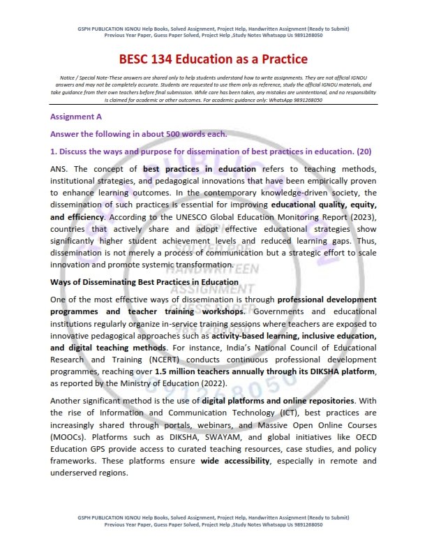 IGNOU BESC-134 Solved Assignment 2026 English Medium - Image 2