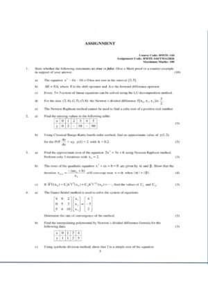 IGNOU BMTE-144 Solved Assignment 2026 English Medium