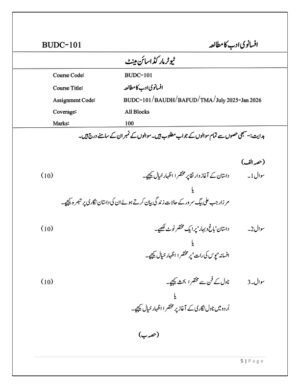 IGNOU BUDC-101 Solved Assignment 2025-26 Urdu Medium