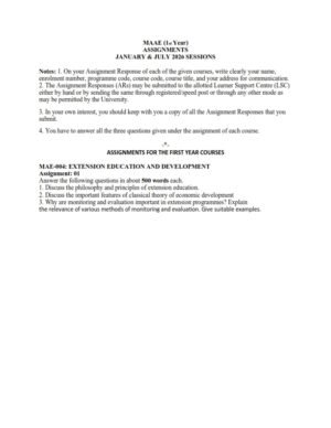 IGNOU MAE-004 Solved Assignment 2026 English Medium