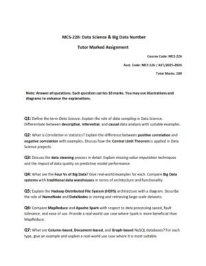 IGNOU MCS-226 Solved Assignment 2025-26 English Medium