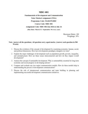 IGNOU MDC-001 Solved Assignment 2026 English Medium
