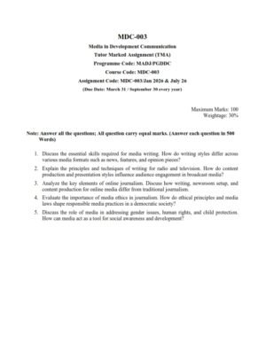 IGNOU MDC-003 Solved Assignment 2026 English Medium