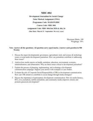 IGNOU MDC-004 Solved Assignment 2026 English Medium