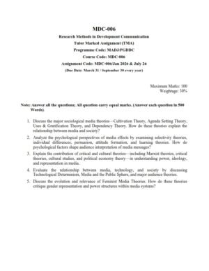 IGNOU MDC-006 Solved Assignment 2026 English Medium