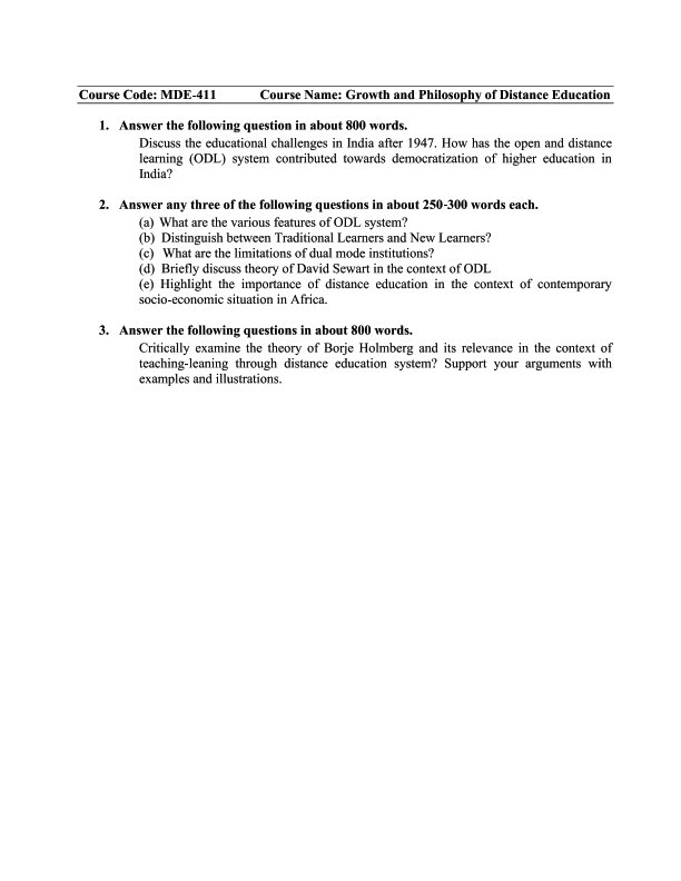 IGNOU MDE-411 Solved Assignment 2026 English Medium