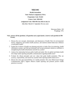 IGNOU MDJ-001 Solved Assignment 2026 English Medium