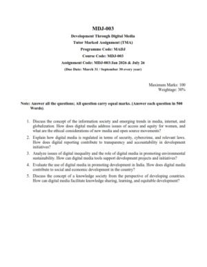 IGNOU MDJ-003 Solved Assignment 2026 English Medium