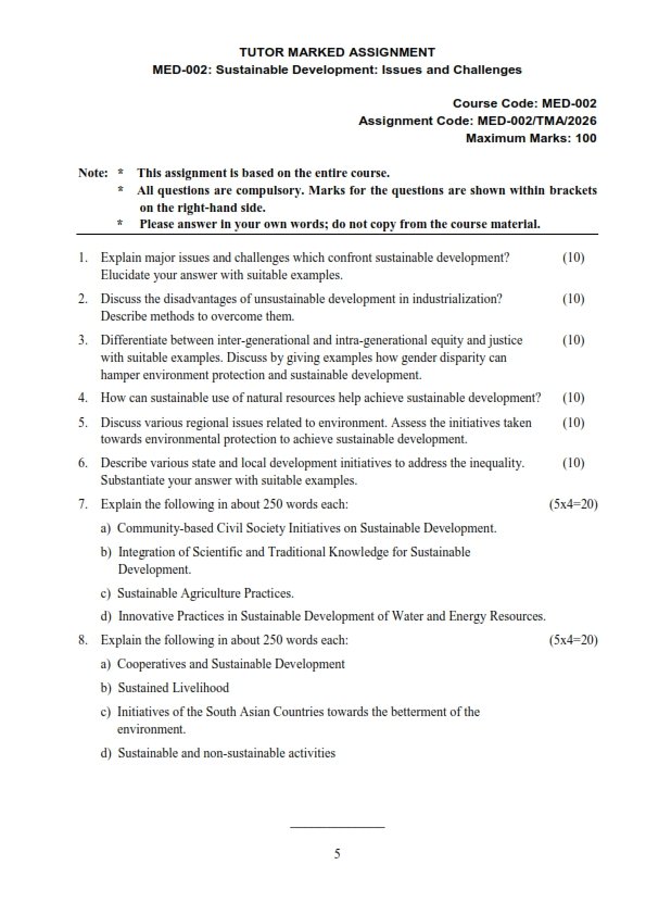 IGNOU MED-02 Solved Assignment 2025-26 English Medium
