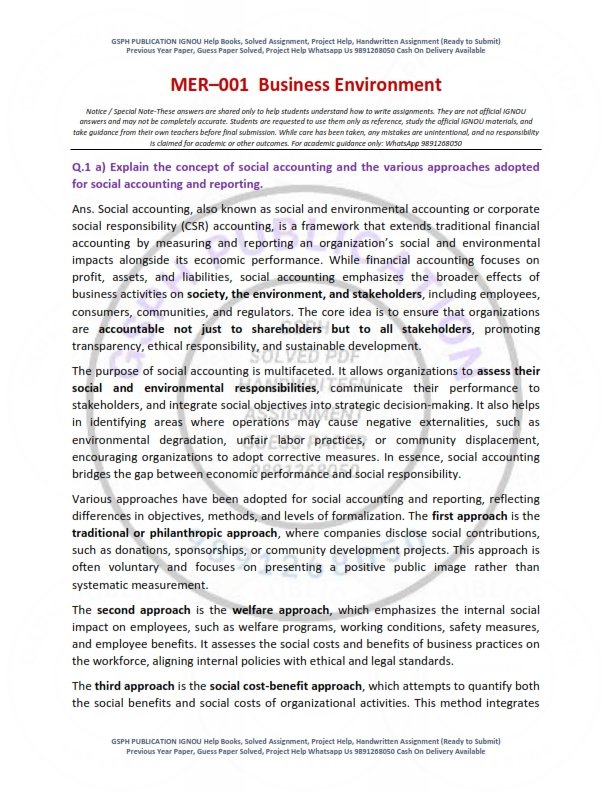 IGNOU MER-001 Solved Assignment 2025-26 English Medium