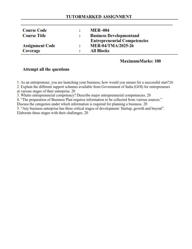 IGNOU MER-004 Solved Assignment 2025-26 English Medium