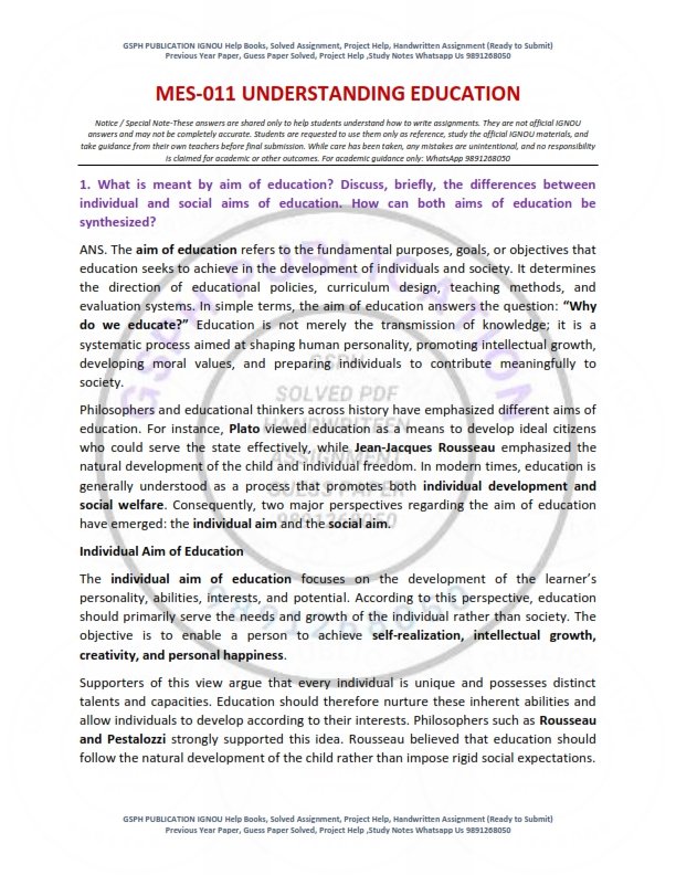 IGNOU MES-011 Solved Assignment 2026 English Medium - Image 2
